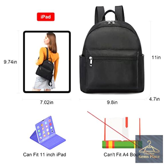 Mini Waterproof Nylon Backpack Lightweight Daily Purse with Multiple Pockets main image 7